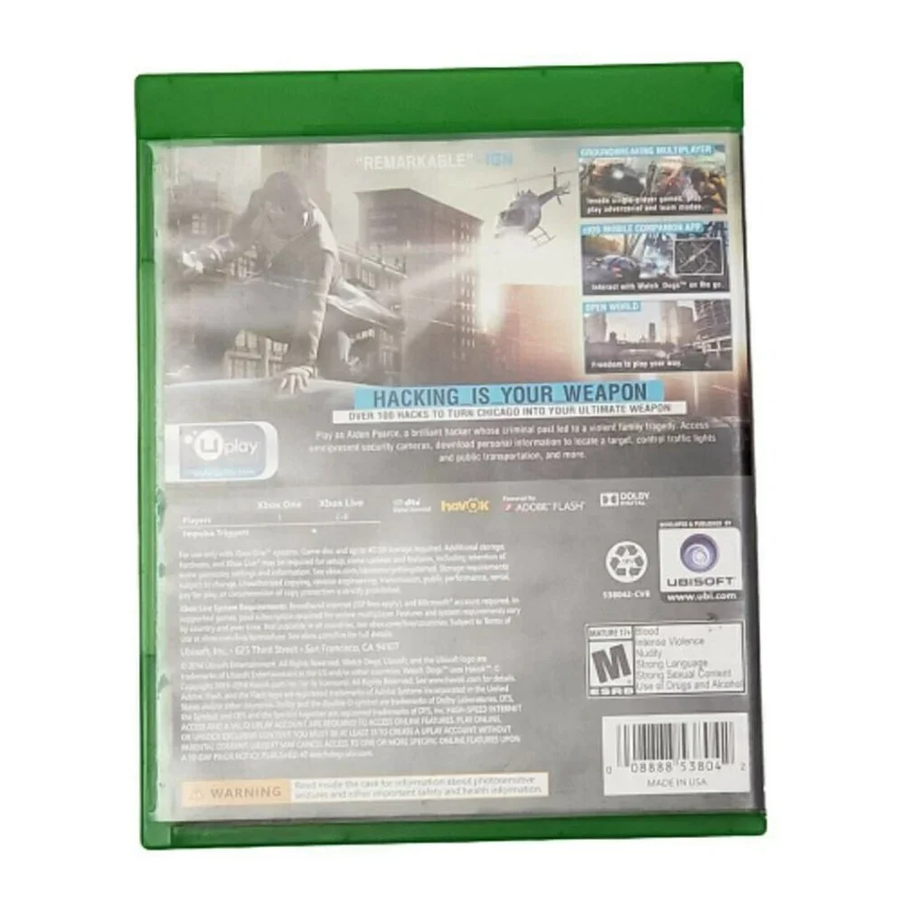 Xbox One Watch Dogs Video Game Microsoft